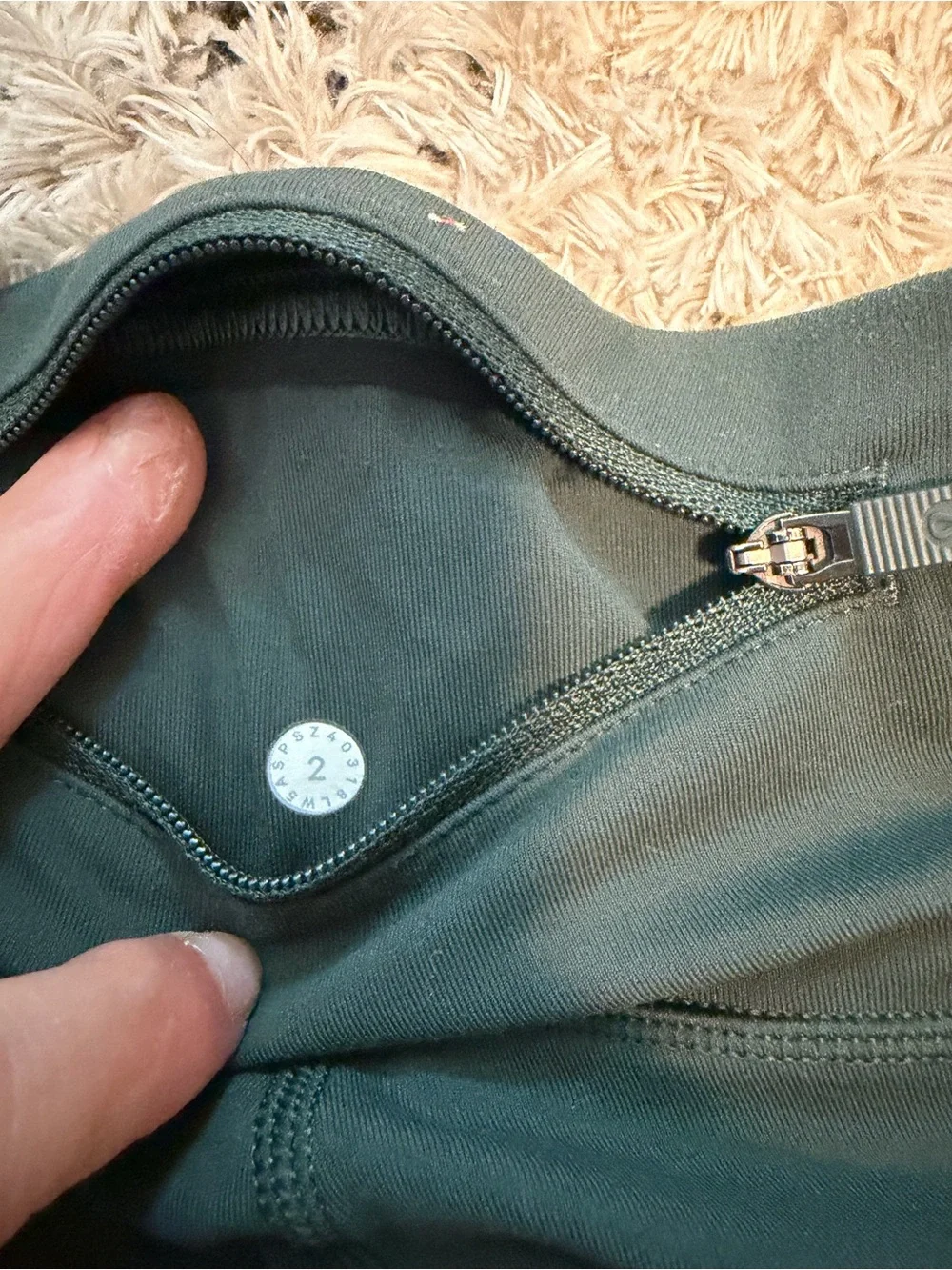 lululemon athletica Deep Olive Green Workout Leggings with Zipper Pocket